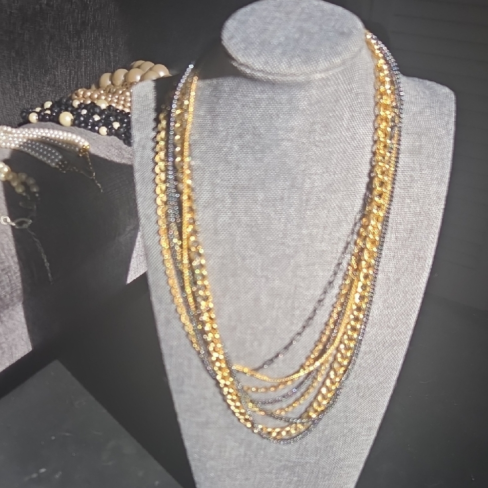 Elegant Gold and Silver Layered Necklace